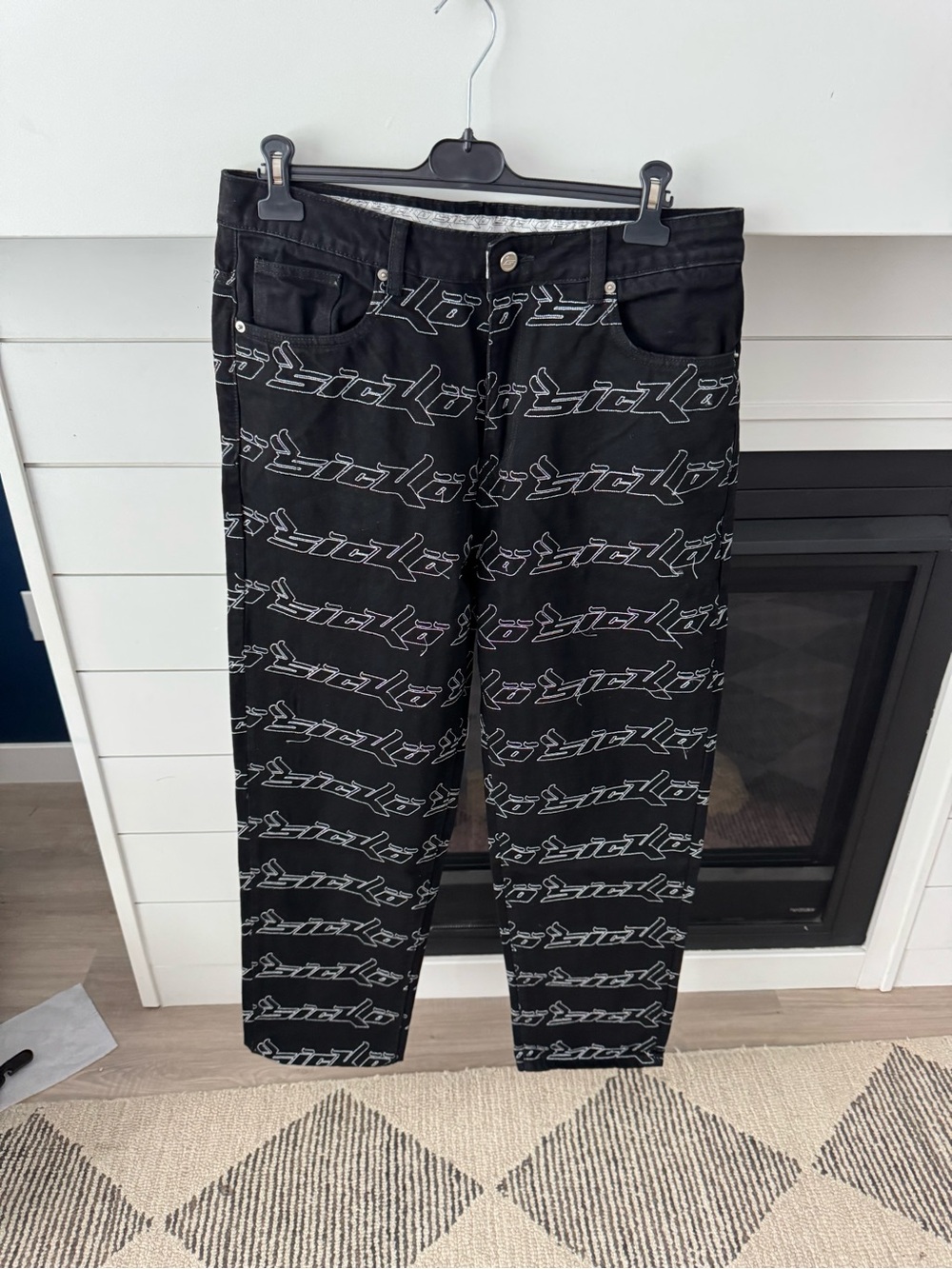 Sicko Born From Pain Repeater Logo Denim Jeans Size 36 New